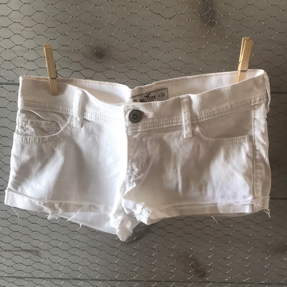 Hollister white jean shorts